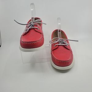 Longchamp Pink Leather Boat Shoe in a size 40 M